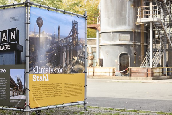 Bauzaun auf dem Gelände der Henrichshütte